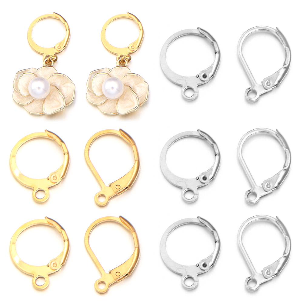 Jewelry Making Metals - Crochet d'oreille rond en acier inoxydable,