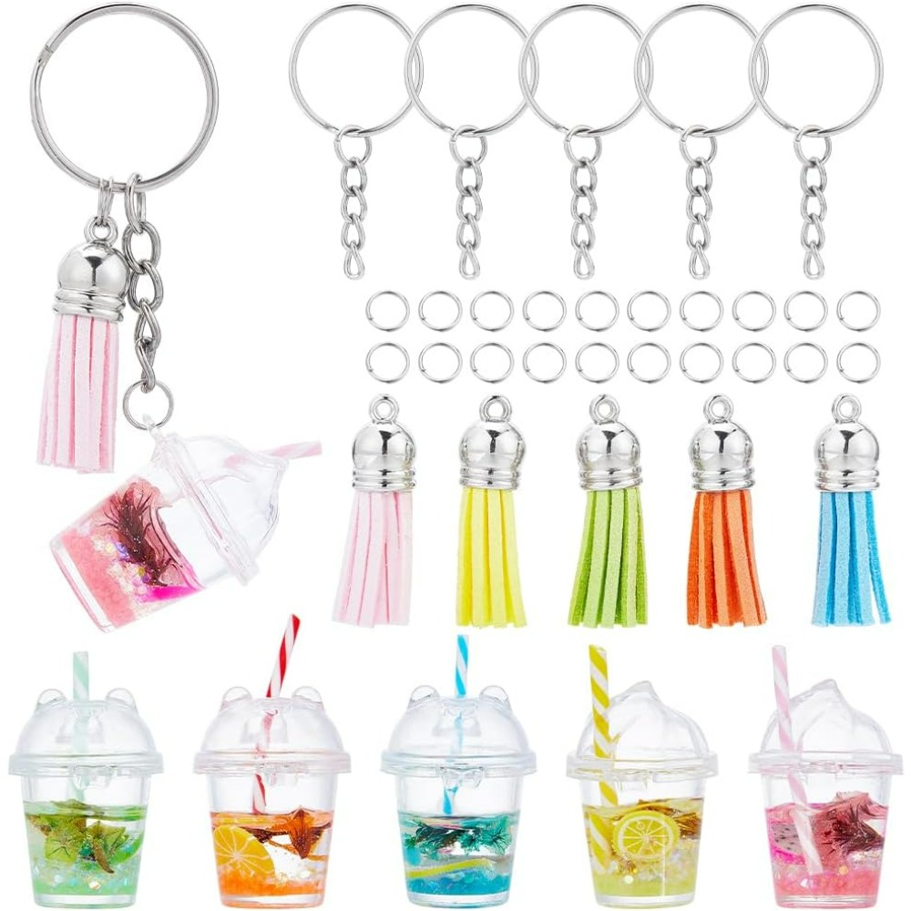 Jewelry Making Diy Kit - Kit porte-clés Bubble Tea, breloques, clé