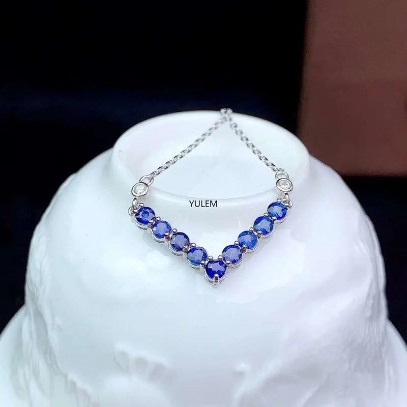 Jewelry Making University - YULEM-Breloques en Saphir Naturel, Bleu Magique,
