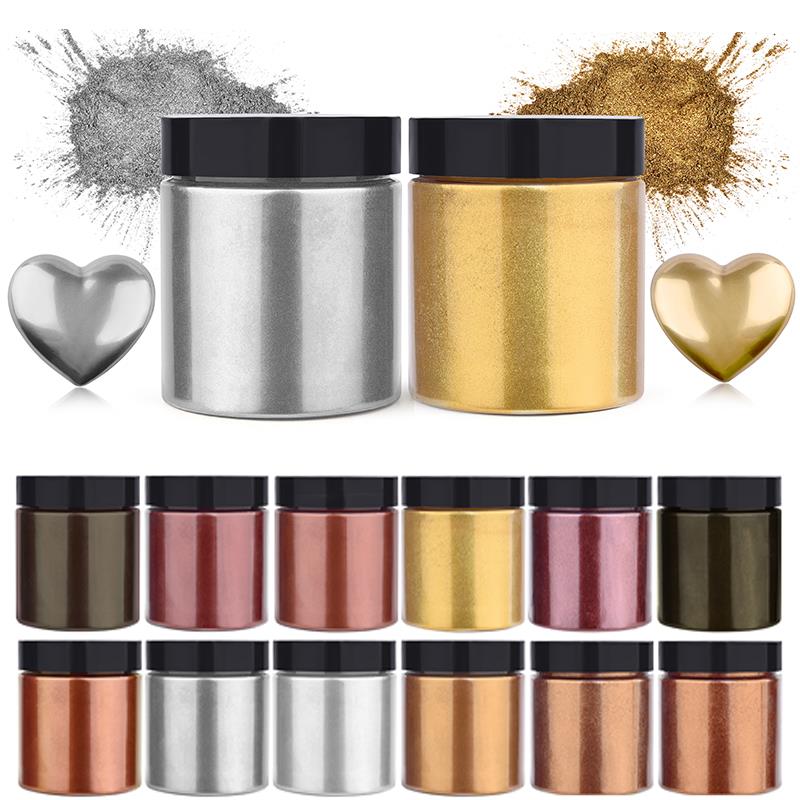 Jewelry Making Uv Resin Kit - 50g Shimmer métallique or argent couleur
