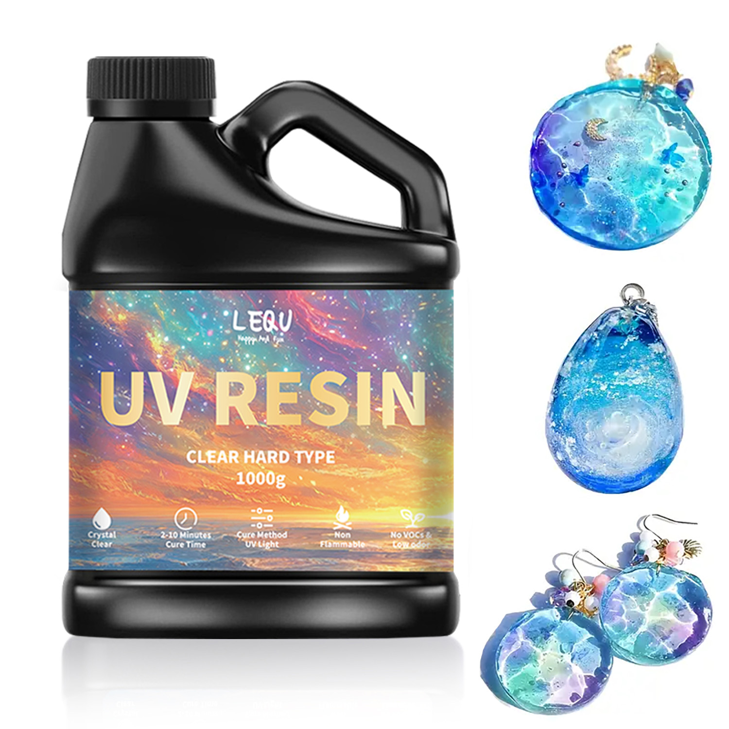 Jewelry Making Uv Resin Kit - Colle résine époxy UV 100/200/500/1000g, adhésif